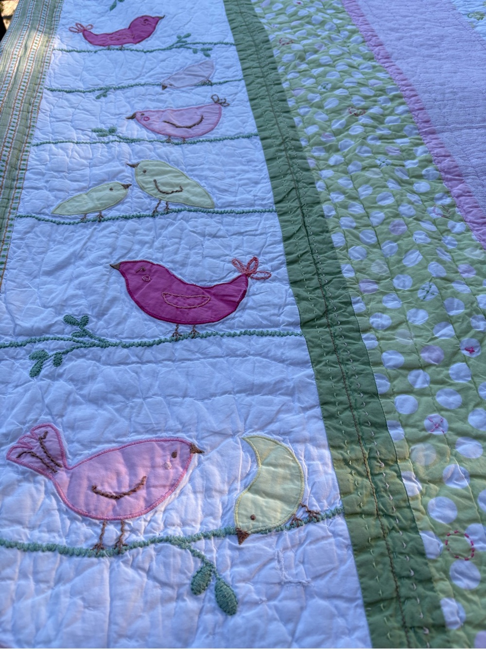 Pottery Barn Kids Bird AppliquĂŠ Quilt and Pillow Sham Set